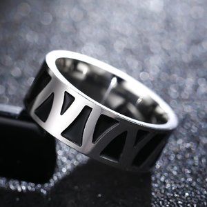 Stainless Steel Men's Retro Ring, NWT